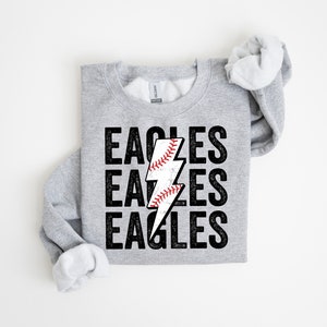 Eagles Baseball Distressed Lightning Bolt PNG Sublimation File, Stacked Png, Baseball Season, Trendy Aesthetic Shirt Design, Grunge Png