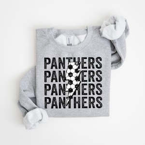 Panthers Soccer Distressed Lightning Bolt PNG Sublimation File, Stacked Png, Soccer Season, Trendy Shirt Design, Grunge Png