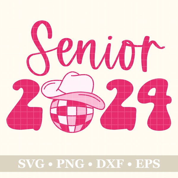 Senior 2024 Disco Cowboy SVG, Eps, Png, Dxf, Sublimation File, Graduation svg, 2024 svg