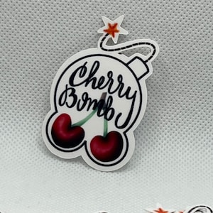Cherry sticker, cherry bomb sticker, hand drawn sticker, journaling sticker, scrapbooking sticker, decorating sticker, sticker collector