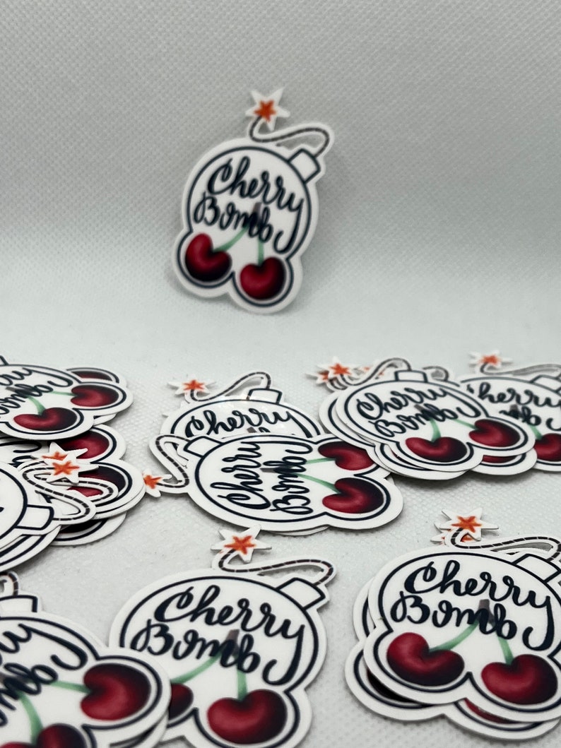 Cherry Sticker, Cherry Bomb Sticker, Hand Drawn Sticker, Journaling ...