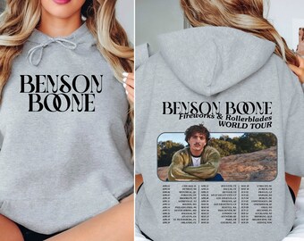 Benson Boone Fireworks and Rollerblades World Tour 2024 Hoodie, Boone Fan Shirt, Benson Boone Tour Merch, Beautiful Things, Concert Tee