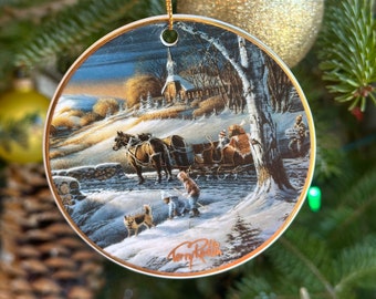 Terry Redlin Wildlife Art Porcelain Christmas Ornament 1994 Almost Home