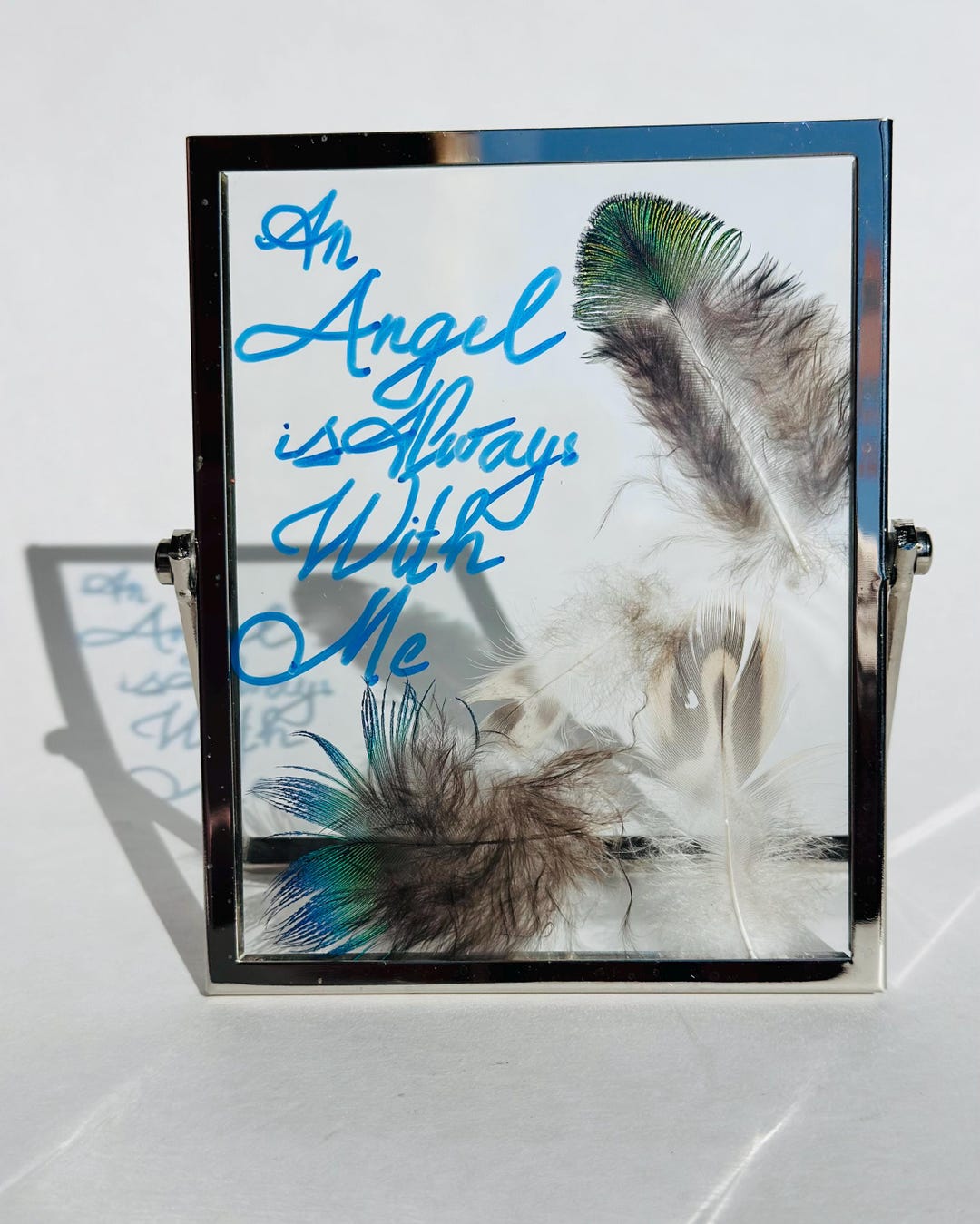 Metal-framed Floating Glass Display Frame, Decorating With Feathers ...