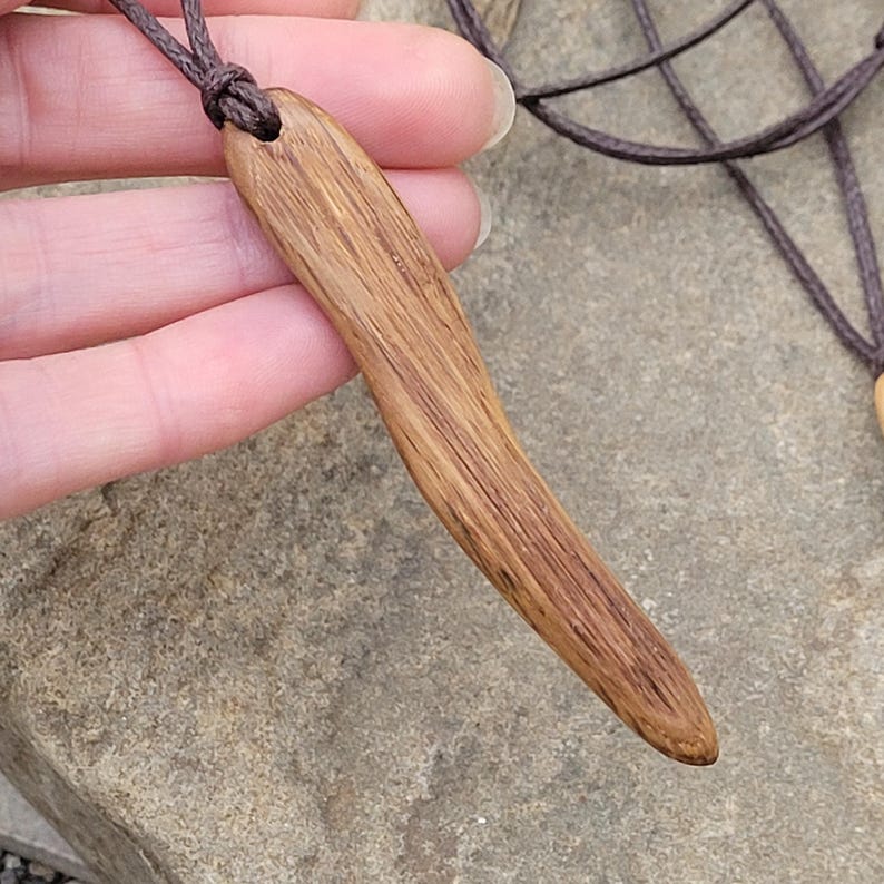 Handmade Oak Wood Shaman Amulet Necklace - Organic Sacred Jewelry for Wisdom & Strength image 4