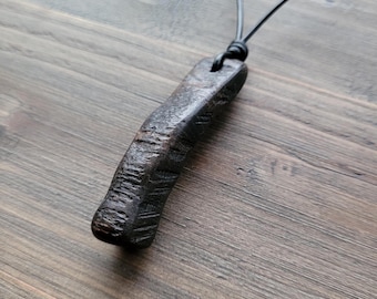 Handmade Irish Bog Oak Pendant Necklace, Unique Natural Ancient Wood Jewelry