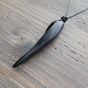Irish Bog Oak Necklace Pendant, Handmade Wooden Jewelry, Organic Nature Talisman