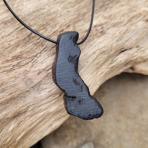 Rare Black Wood Necklace - Handcrafted Irish Heritage Jewelry of Bog Oak Wood