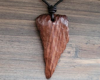 6,000 Years Old Bog Yew Necklace Pendant: Handmade Organic Ancient Bog Wood, Leather Cord