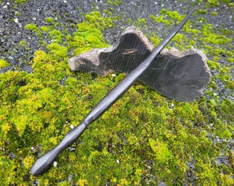 Handmade Black Bog Oak Wood Magic Wand