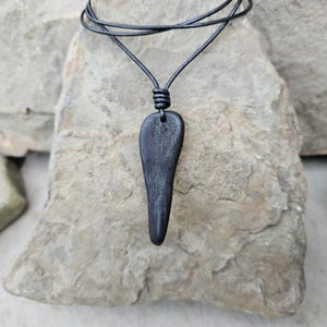 Black Oak Pendant Wooden Necklace | Druid Wooden Jewellery, Natural and unique, Hand-carved jewellery