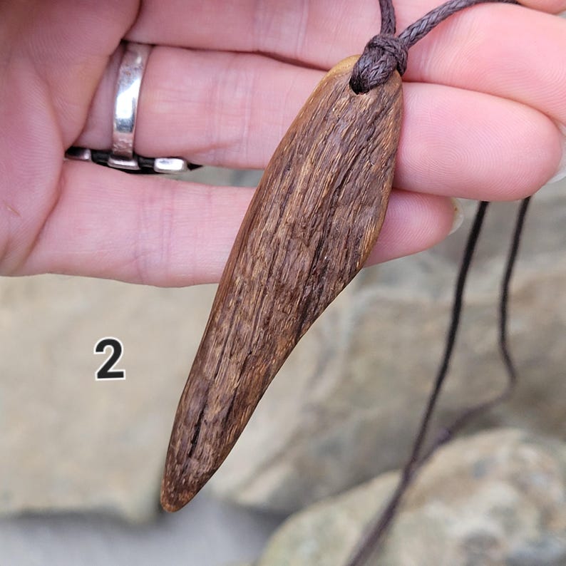 Handmade Oak Wood Shaman Amulet Necklace - Organic Sacred Jewelry for Wisdom & Strength image 5
