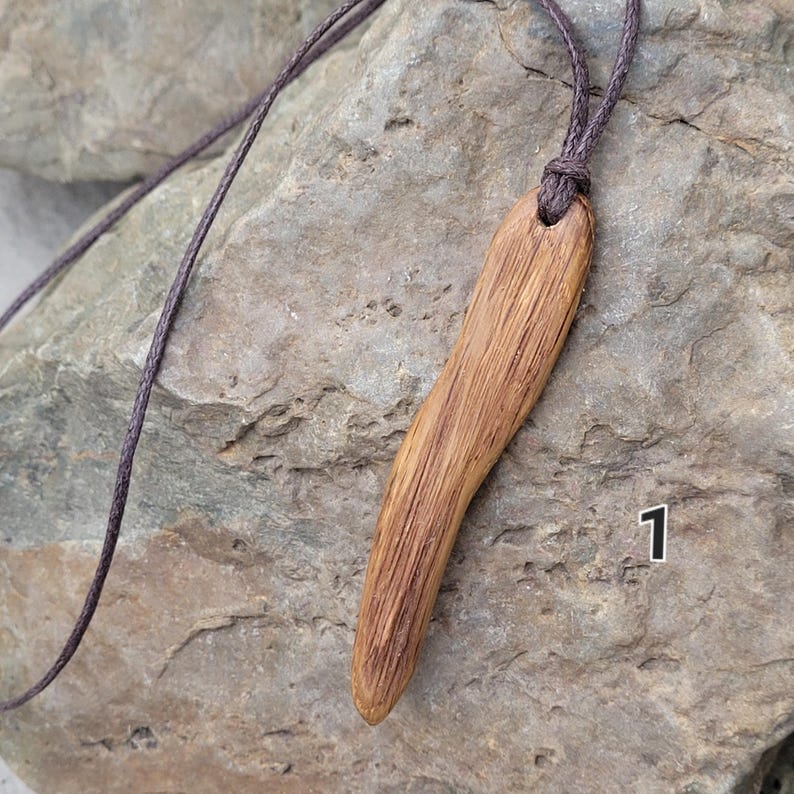 Handmade Oak Wood Shaman Amulet Necklace - Organic Sacred Jewelry for Wisdom & Strength image 3