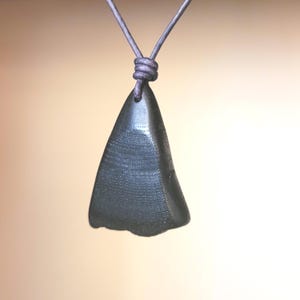 Irish Bog Oak Pendant Necklace: Celtic Wood Gift, Adjustable Leather Cord