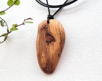 Yew Wood Pendant Necklace, Celtic Tree of Eternity Jewelry, Irish Wooden Pendant, Folklore Tree Gift, Earthy Handcrafted Statement Jewelry