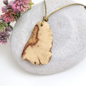 Organic Raw Wood Slice Necklace - Irish Gorse Wood Pendant - Nature Inspired Jewelry, Natural  gift for him or her