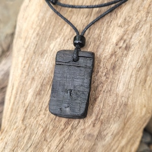Irish Heritage Charm Necklace - Handcrafted Bog Oak Pendant, Celtic Wood Jewelry
