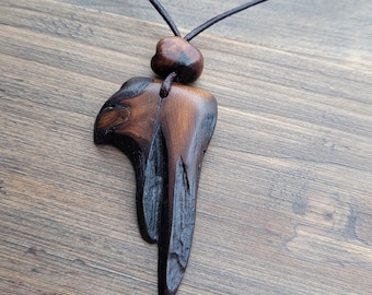 Rare Ancient Wood Pendant Necklace Handcrafted Bog Yew Jewelry, Unique Wood Gifts from Ireland