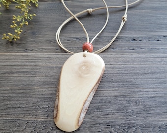 Rowan Wood Talisman Necklace, Witchcore Pagan Jewelry, Protective Amulet, Natural Wood Slice Pendant, Forest Magic Charm