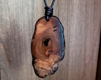 Irish Bog Yew Wooden Necklace Pendant: Ancient Wood Charm, Irish Heritage Gifts