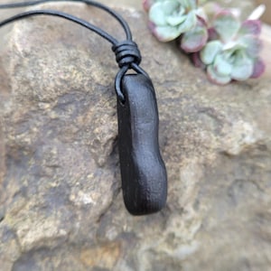 Small Natural Irish Bog Oak Pendant - Men or Women&#39;s Anniversary Celtic Wood Gift