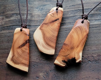 Ancient Forest Yew Wood Pendant, Nature Inspired Protection Amulet Spiritual Jewelry