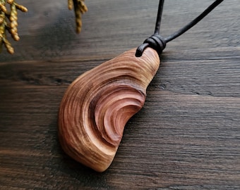 Protective Talisman Yew Wood Pendant | Wild Forest Spiritual Necklace, Handmade Amulet, Natural, Organic