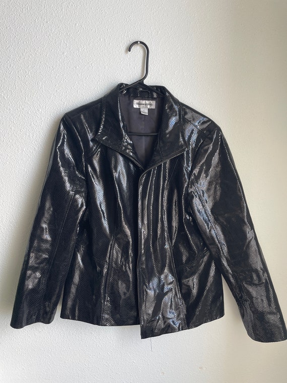 90s Leather Jacket, Snake Skin Leather Jacket, Wom
