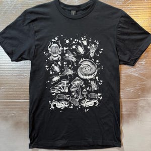 bugs! - hand printed unisex cotton tshirt - made to order