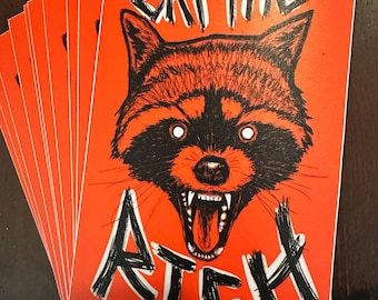 eat the rich raccoon - vinyl sticker