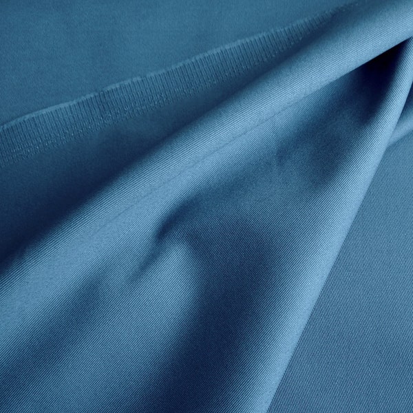 Stretch Baumwollstoff in Blau, elastischer Köper für Hosen, Jacken, sportliche Röcke und Kleider