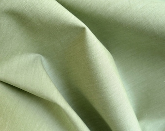 Baumwollstoff in meliertem Hellgrün, italienisches Baumwollgewebe für Kleider, Röcke, Hemden, leichte Jacken, Kostüme oder Wohntextilien