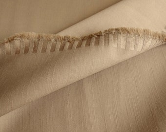 Stretch cotton sateen in camel brown, Italian cotton fabric with elastane for comfortable trousers, dresses, skirts, jackets, trench coats