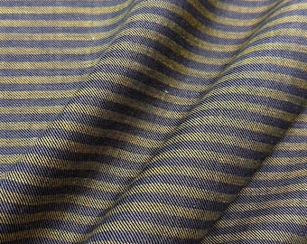 Wool-linen fabric with stripes in olive green and grey – high-quality wool and linen fabric for blouses, dresses, and casual trousers – soft and airy