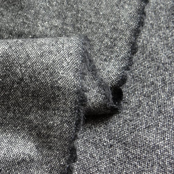 0,5 m Rest Stretch Tweed Wollstoff Grau meliert