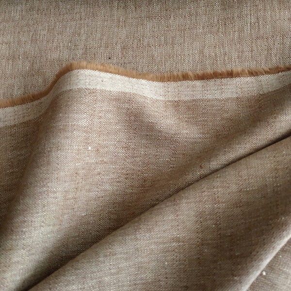 Stretchlinnen met viscose in beige gemêleerd, Italiaanse linnenstof met elastaan voor comfortabele broeken, jurken, rokken, jassen, blazers