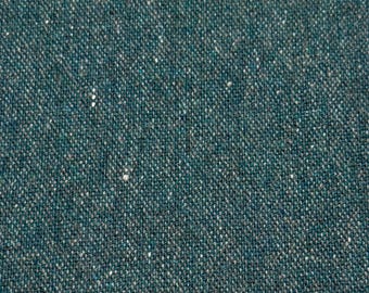 Tweed Stoff Donegal Grün meliert – italienischer Wollstoff für Kleider, Röcke, warme Hosen, Blazer und Jacken