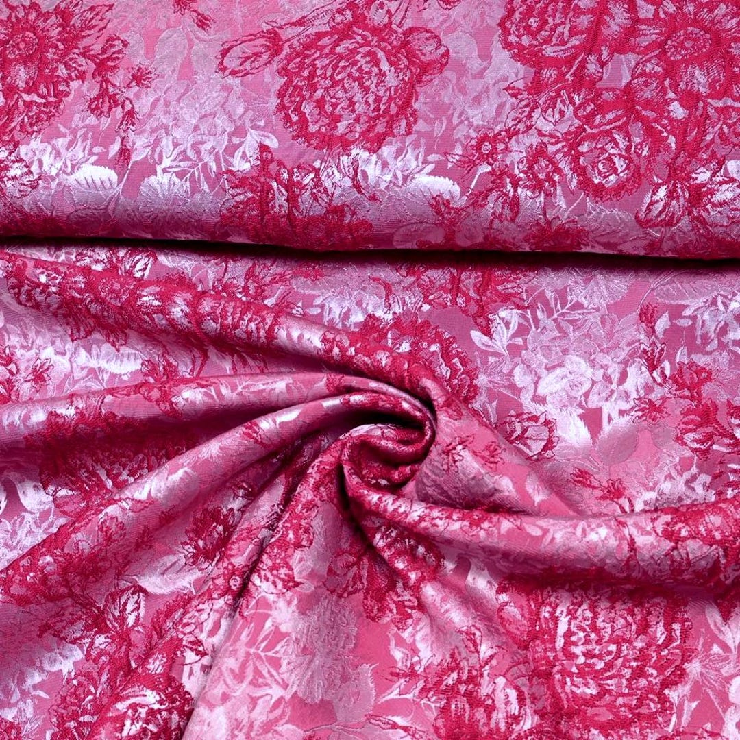Brokat Trachtenstoff Rosa Trachten Dirndl Stoff Baumwolle