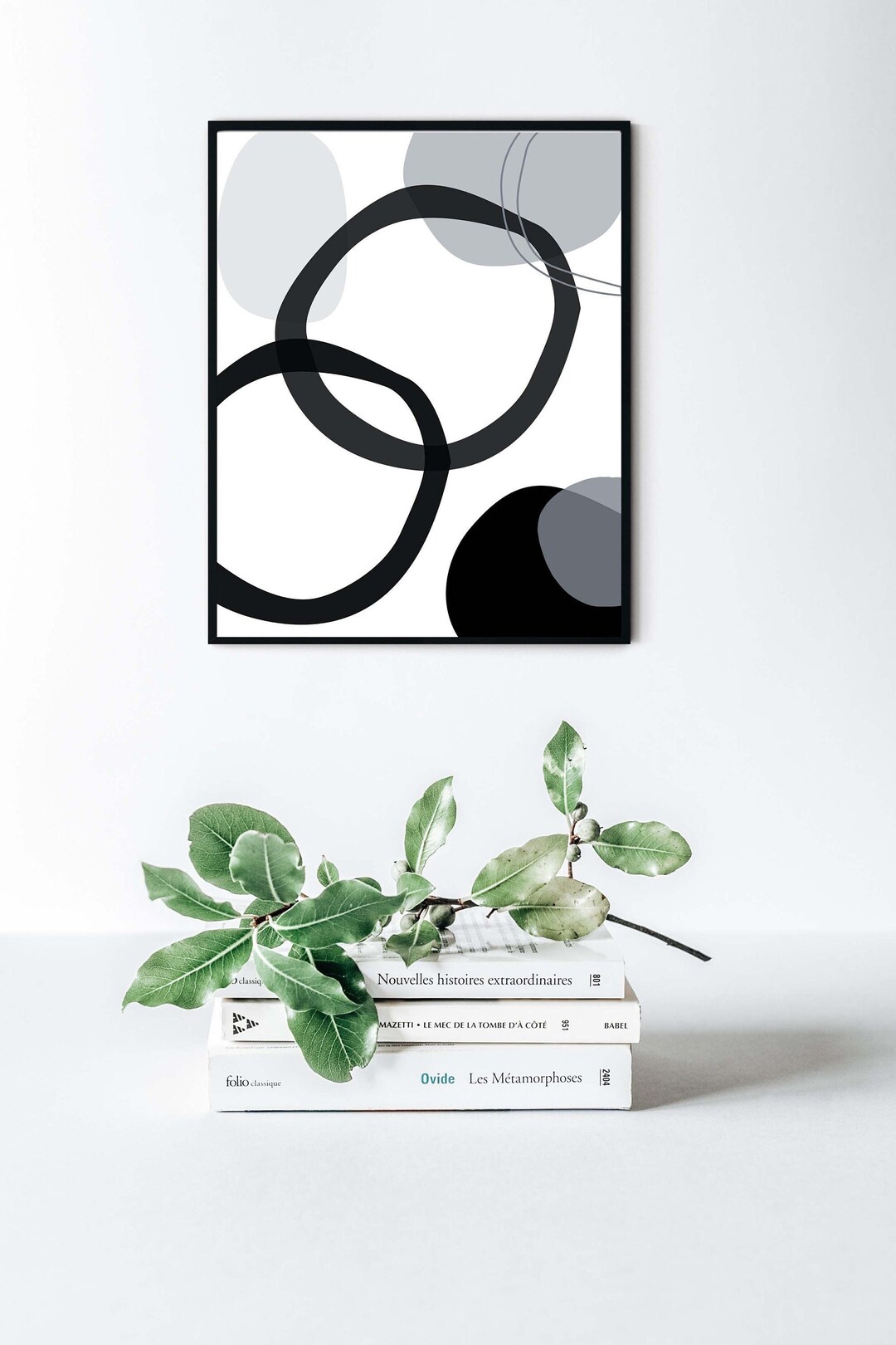 Modern Abstract Art, Printable Wall Decor, Black and White, Minimalist ...