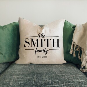 The {Family Name} Family Est. {Year} Custom Pillow Design Digital File Download SVG