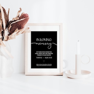 In Loving Memory Sign | Forever in Our Hearts Sign | Wedding Love Sign | Wedding Memorial Candle Sign | Editable Personalized Sign