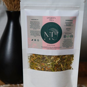 Organic Anxiety Tea | 2oz Loose Leaf Tea | Mental Health Gift | Botanical Tea Blend | Calming Herbal Tea | Tea Gifts | Stress Relief Tea