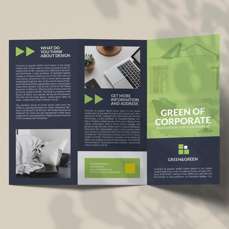 Editable Trifold Brochure Template, Double-sided, Business Flyer ...