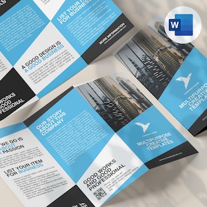 Szablon broszury trójdzielnej | Microsoft Word | Plik DOCX | Projekt broszury | Broszura biznesowa | Broszury firmowe | Ulotka | Projekt edytowalny