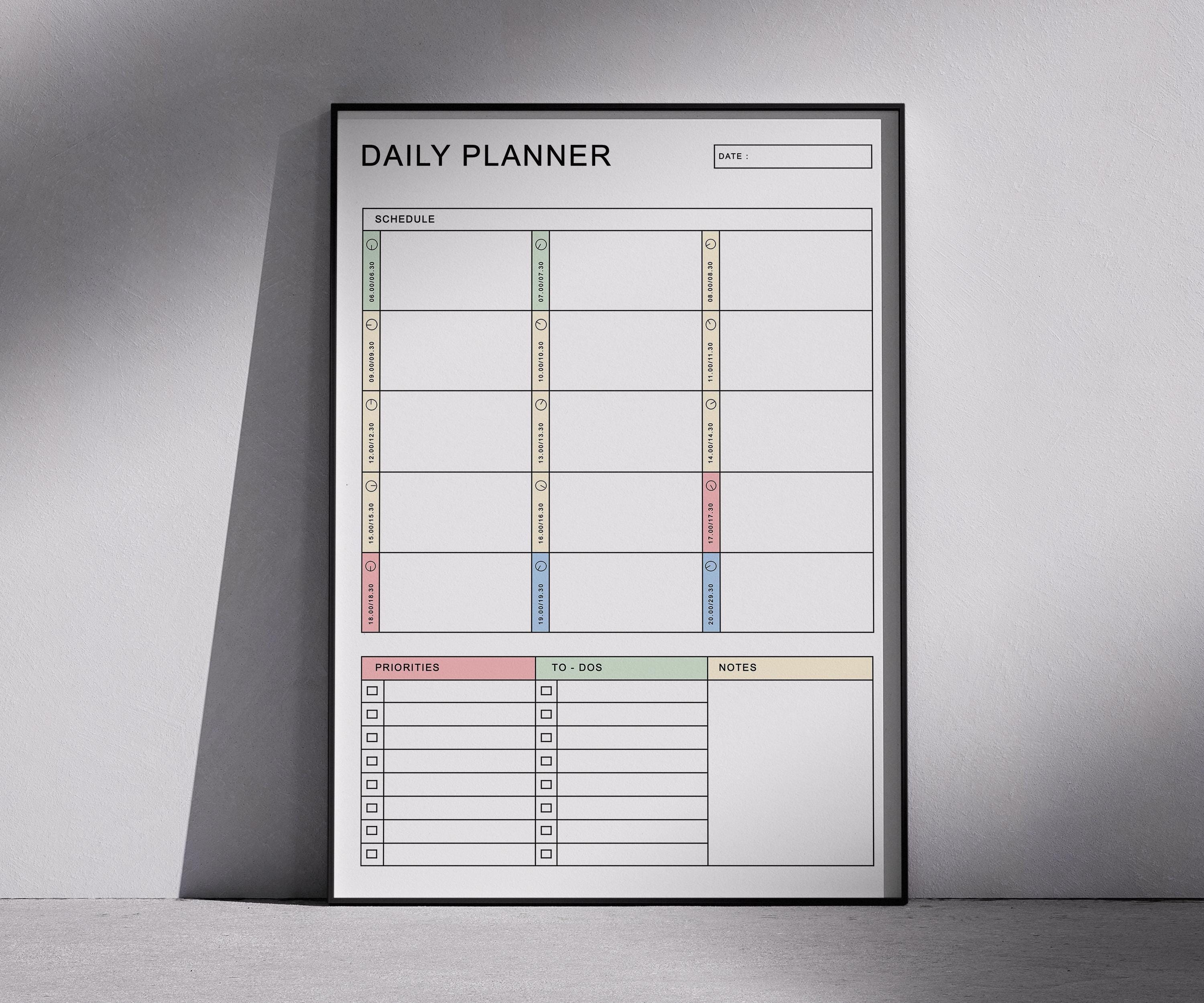 Printable Daily Planner Template: Minimalist Design (PDF) | Priorities ...