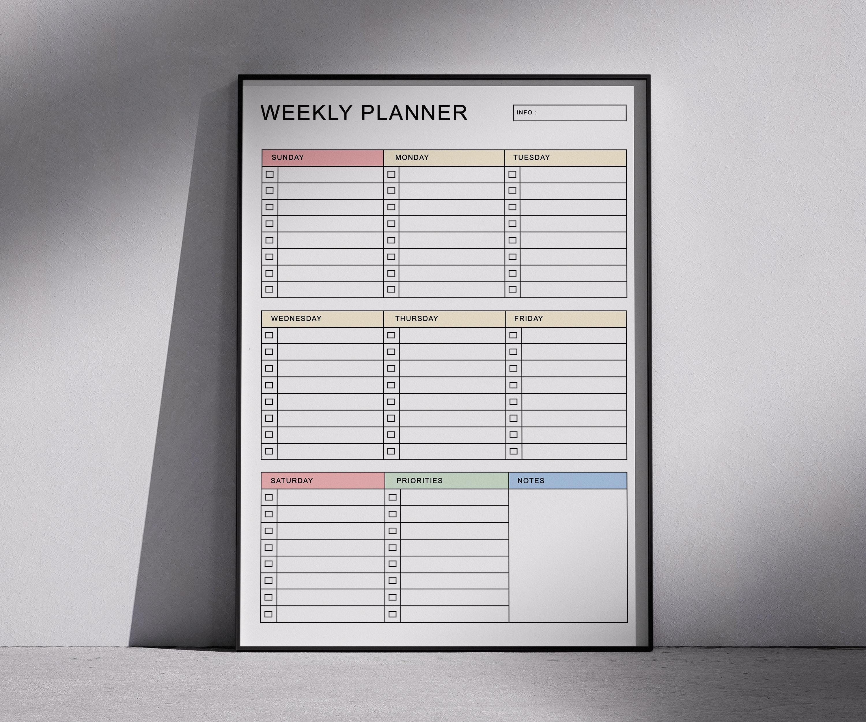 Editable Weekly Planner Template: Minimalist Design (DOCX,PDF) | Monday ...