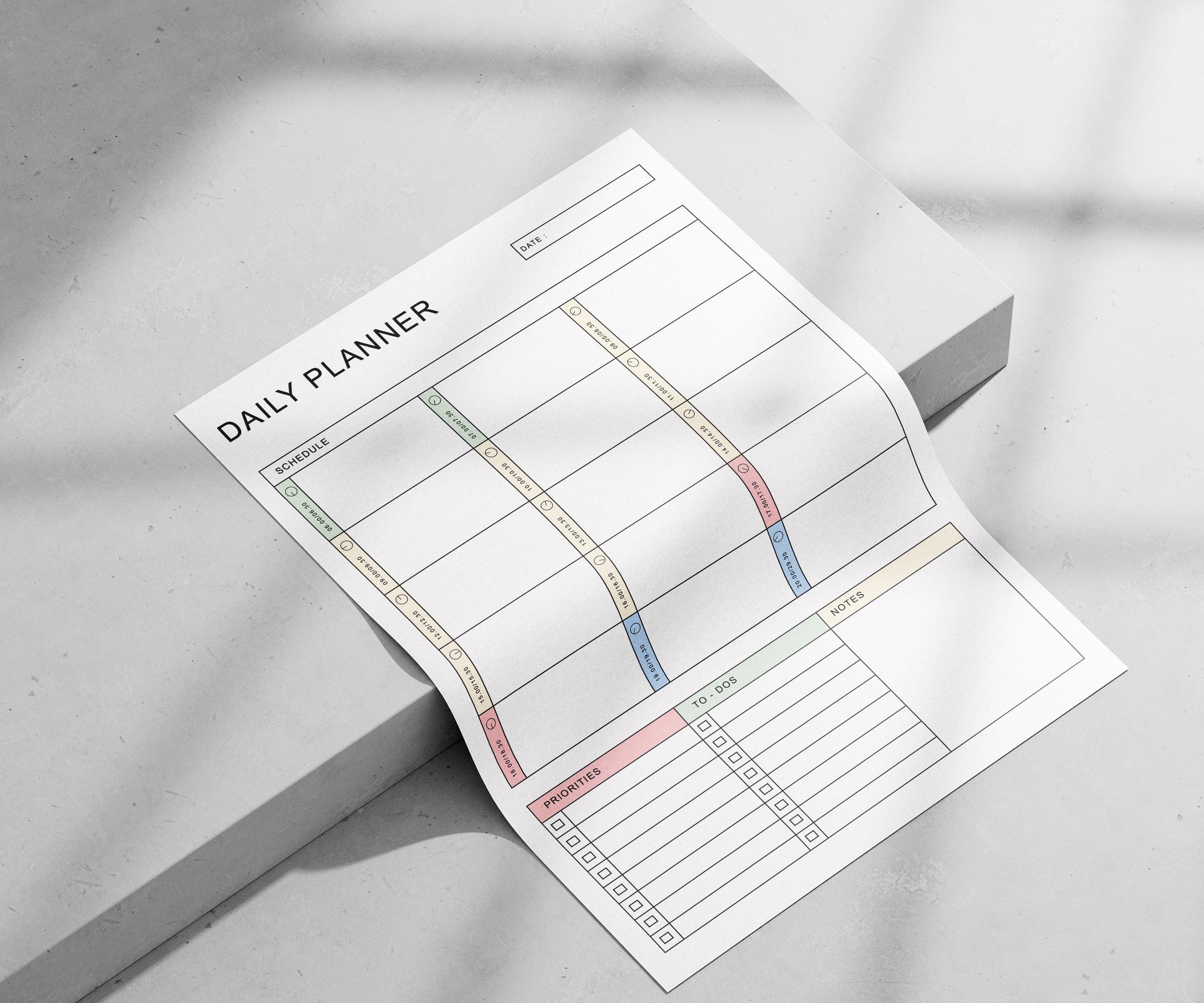 Printable Daily Planner Template: Minimalist Design (PDF) | Priorities ...