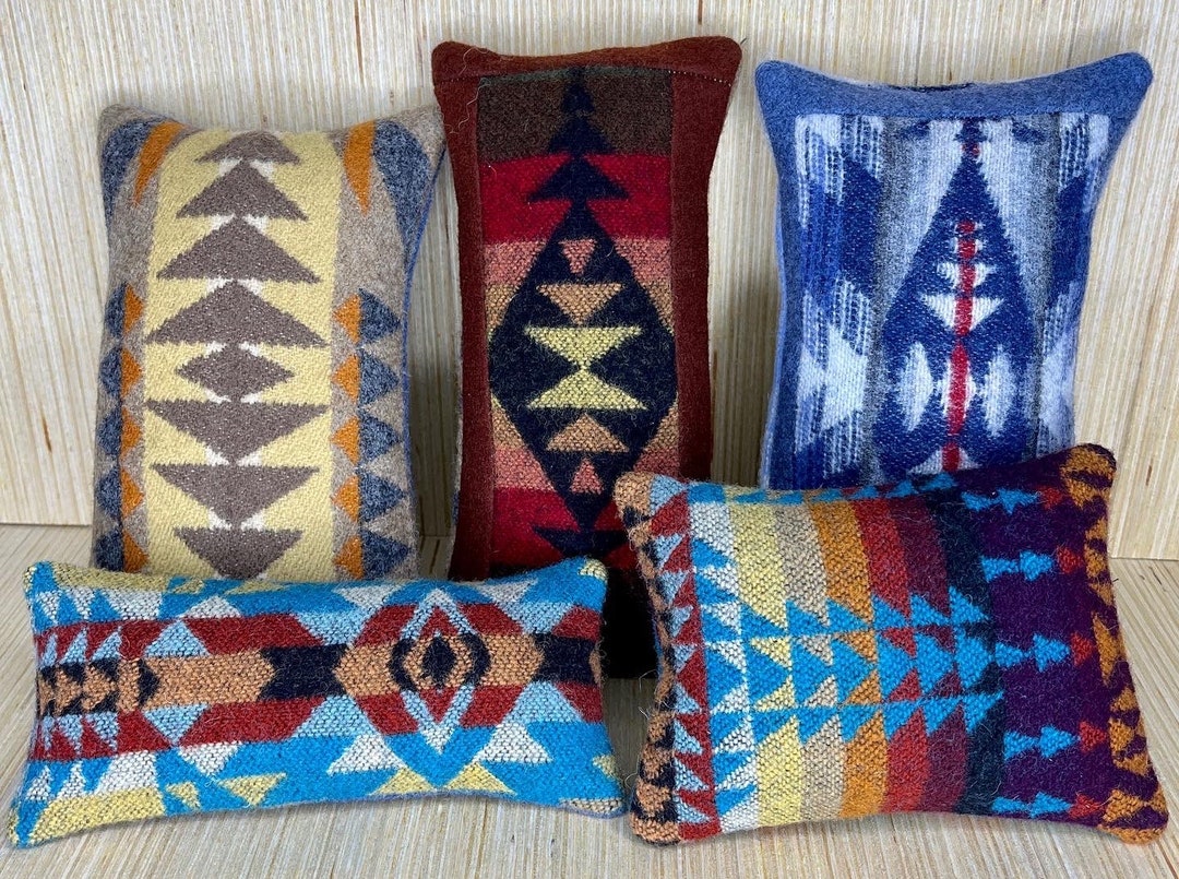 Set of Little Pillows for Your Shelf Bookcase Upcycled Wool Etsy