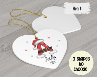 Letter Name Ornament - 2024 Family Ornament - Custom Initial Ornament - Personalized - Christmas gift - Family Keepsake - Monogram Ornament