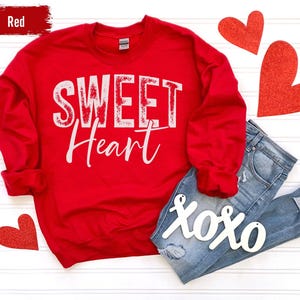 Sweetheart Sweatshirt, Valentines Day Sweatshirt, Valentine&#39;s Day Gift, Valentine&#39;s Day Shirt, Retro Valentine, Crewneck, Unisex Sweatshirt